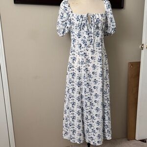 Elegant Blue Floral Women's Dress From SHEIN